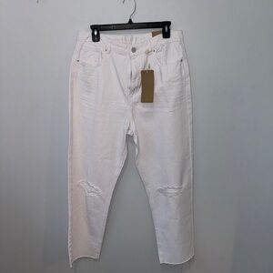 Vanilla Star super high-rise tapered leg, Mom jeans, distressed, frayed bottom